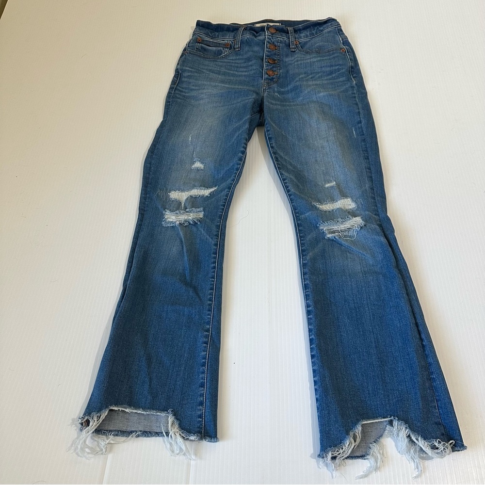 Madewell Cali Demi Boot Jeans Bronson Wash Button Front Edition, 26 - Picture 2 of 11